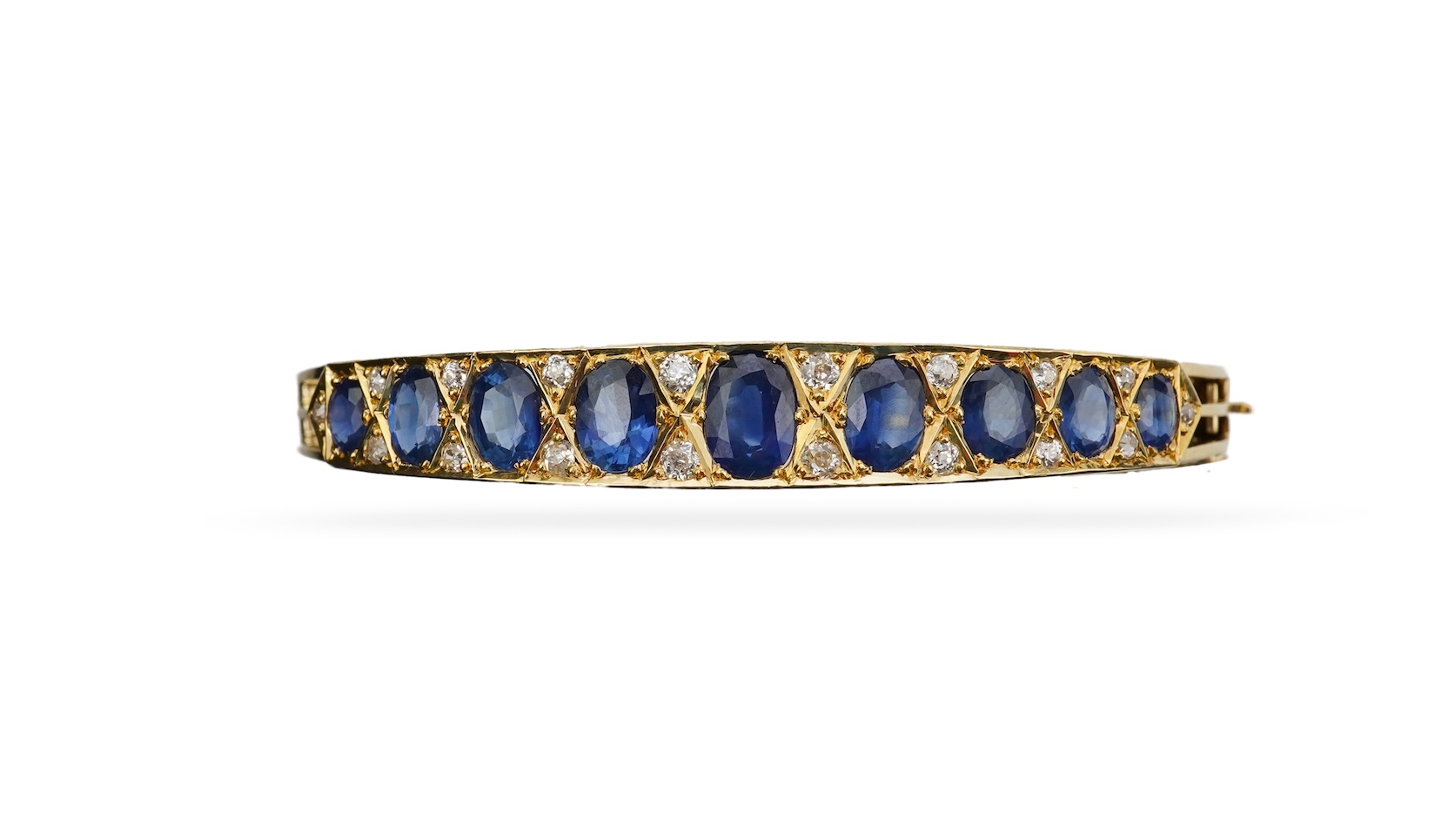 A sapphire and diamond bangle
